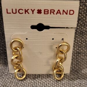 Lucky Brand Gold Chain Dangle Post Earrings